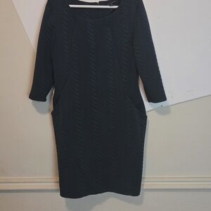 Elegant Dark Teal 3/4 Sleeve Dress